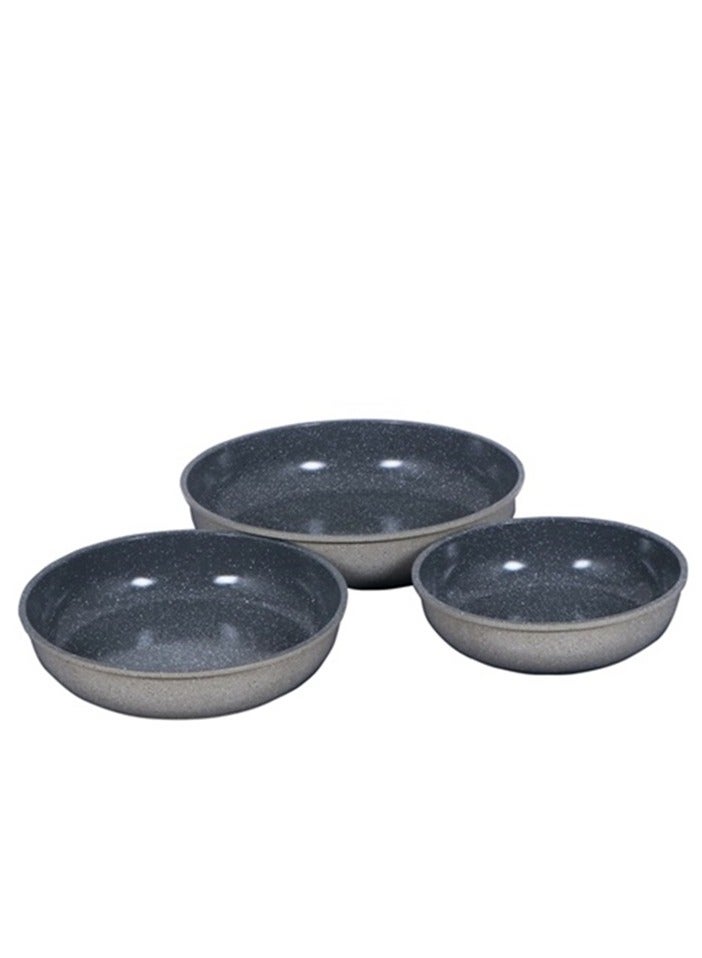 Neoflam Midas Cast Aluminum With Ecolon Coating Round Ovenware Set 3-Piece Set Warm Marble - Image 2