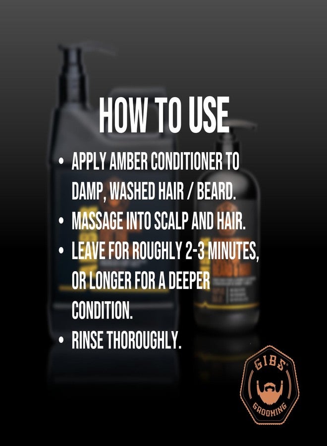 GIBS Amber Beard and Hair Conditioner - Detangle, Control Frizz, Revitalize Dry Hair & Skin, Antimicrobial & Antioxidant - Made in USA - Image 4