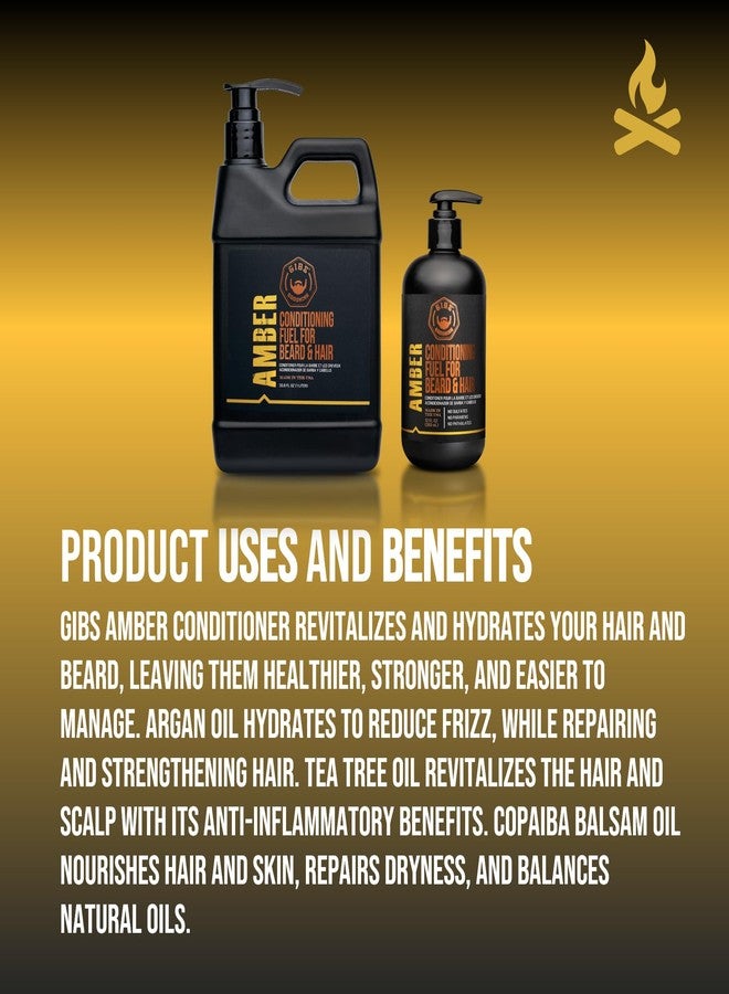 GIBS Amber Beard and Hair Conditioner - Detangle, Control Frizz, Revitalize Dry Hair & Skin, Antimicrobial & Antioxidant - Made in USA - Image 2