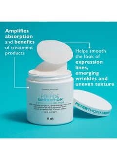 PETER THOMAS ROTH Peter Thomas Roth | Peptide Skinjection Exfoliating Peel Pads, For Smoothing Expression Lines & Emerging Wrinkles, Fragrance-Free, Alcohol-Free, For All Skin Types  - Image 2