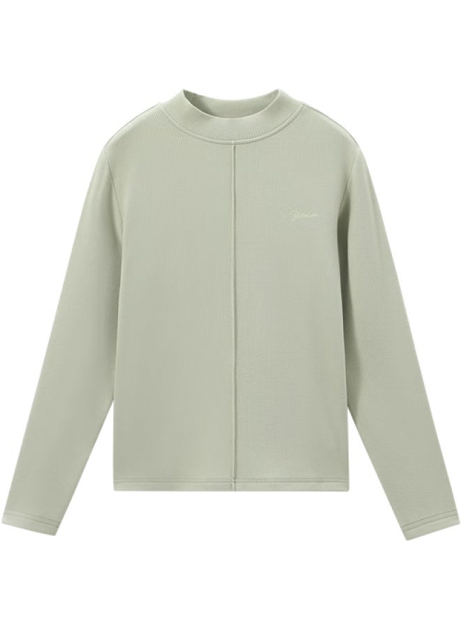 Yeehoo Girls Thermal Base Layer Top Children's Warm Shirt Mid-high Collar Long Sleeve Spring Wear Green 130 - Image 3