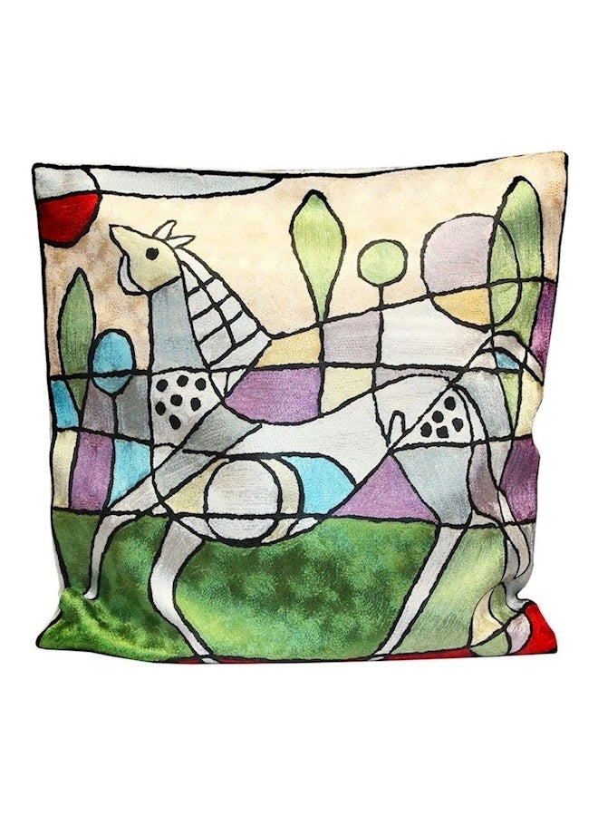 NIBEMINENT Picasso Design Cushion Cover Green/Beige/Purple 45x45cm - Image 1