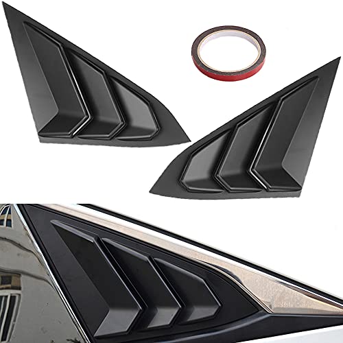 HTRACING for 10th Gen Civic Sedan Rear Side Window Louvers Air Vent Scoop Shades Cover Blinds Racing Style Compatible with Civic Sedan 2021 2020 2019 2018 2017 2016 (Matte Black) - Image 1