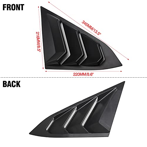 HTRACING for 10th Gen Civic Sedan Rear Side Window Louvers Air Vent Scoop Shades Cover Blinds Racing Style Compatible with Civic Sedan 2021 2020 2019 2018 2017 2016 (Matte Black) - Image 2