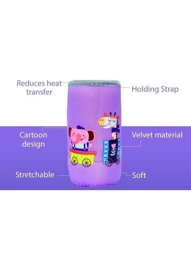 Alya - The Cheeky Kidzz Reusable Adjustable Baby Feeding Bottle Cover Sleeve Cartoon Print With Holding Strap Suitable For 120Ml 220Ml 240Ml Slim Neck Feeding Milk Water Feeder Bottles (Design 24) - Image 1