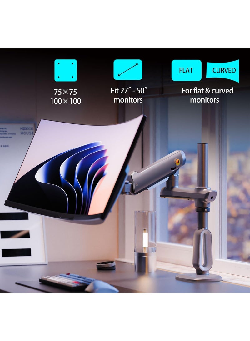 NB NORTH BAYOU NB Ergonomic Gaming Monitor Stand – Adjustable Heavy Duty Arm for 27–50 Inch Screens, Max Load 18kg, C-Clamp & Grommet Installation, VESA Compatible - Image 4