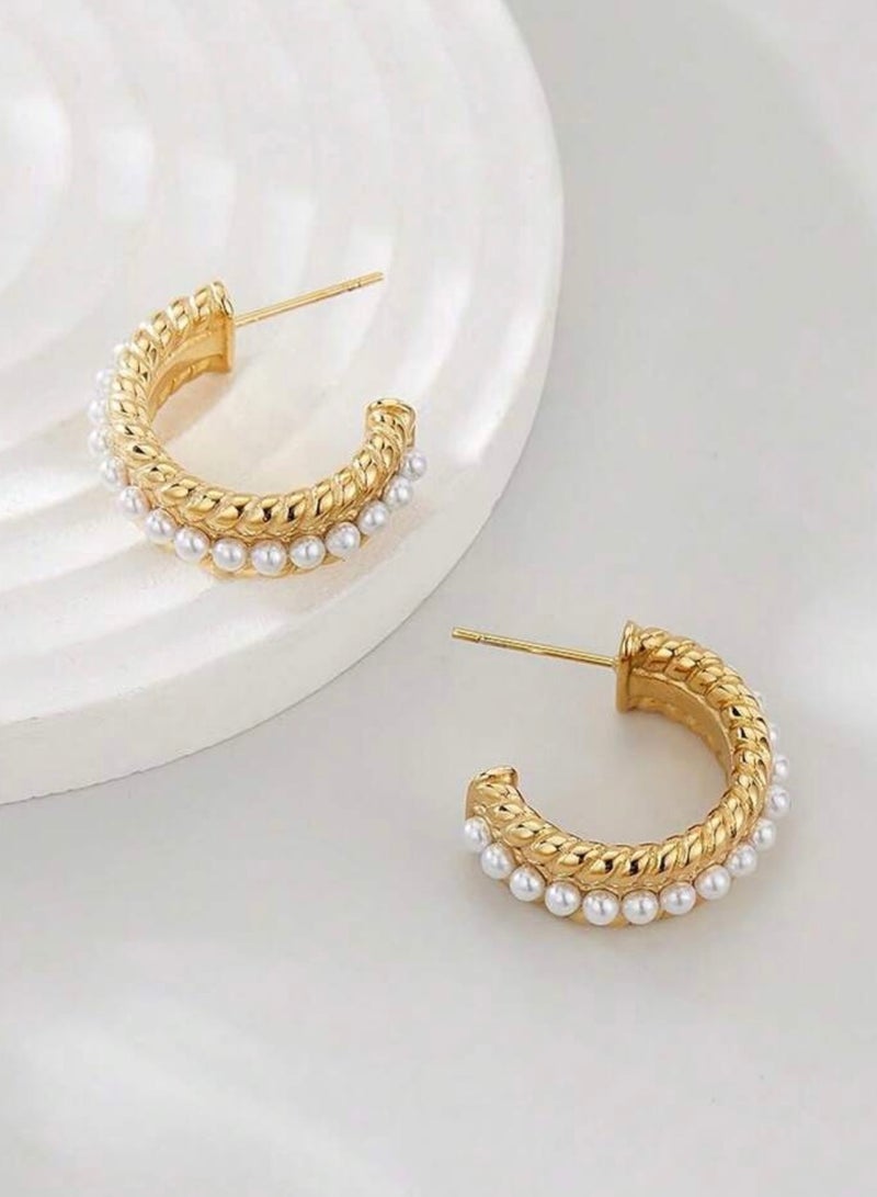 JewelryPalace 18k Gold Plated Stainless Steel Earring For Women - Image 2