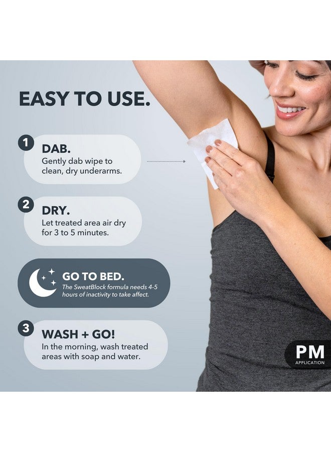 Sweatblock SweatBlock Max Clinical Antiperspirant for Men & Women - Armpit Anti Sweat Wipes for Excessive Sweating - Block Sweat for up to 7 days - 10 Wipes - Image 5