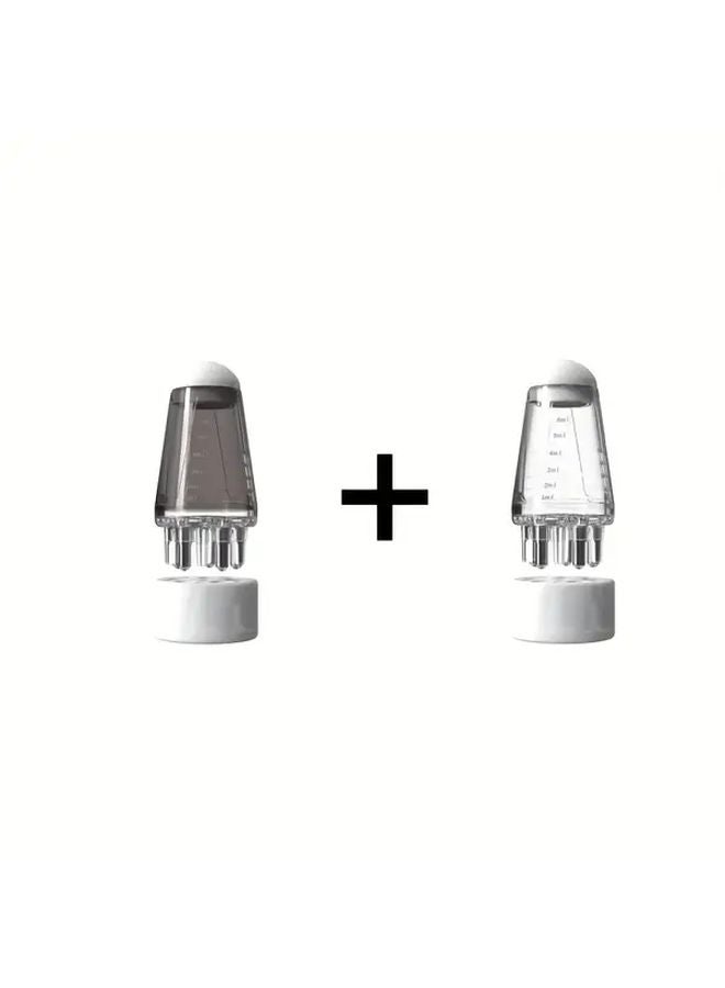 مساج فروة الرأس المحمول - مشط تطبيق زيت الجسم والرأس باللونين الأبيض والرمادي - Image 1