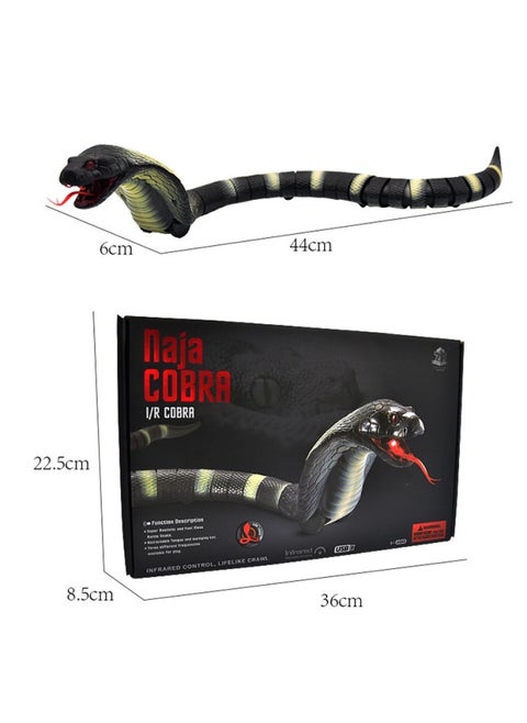 Simulation Remote Control Snake Animal Model Electric Induction Remote Control Cockroach Trick Toy A Generation Of Hair-Color:Snake King Gray Black