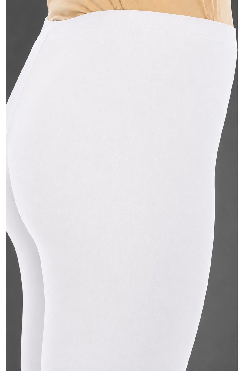 Fabienne Cotton Leggings for Women Soft Stretch Pants Cotton Yoga Pants Elastic Waist Womens Leggings White Skinny Comfortable Everyday Fit - Image 3