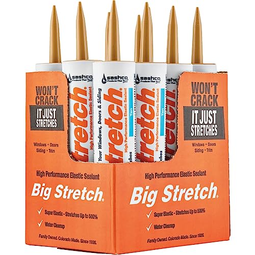 Sashco Big Stretch Acrylic Latex High Performance Caulking Sealant, 10.5 oz Cartridge, Tan - 10014 - Image 2