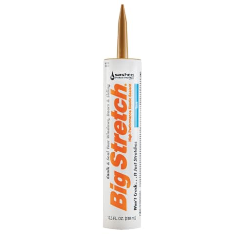 Sashco Big Stretch Acrylic Latex High Performance Caulking Sealant, 10.5 oz Cartridge, Tan - 10014 - Image 1