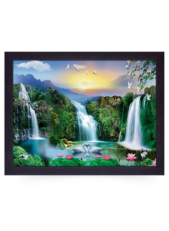 Masstone Waterfall Painting With Frame Vastu | Natural Paintings for Living Room 35X28 CM | Wall Scenery for Bedroom, Office, Home Decoration Items | Waterfall Lake Painting - Image 1