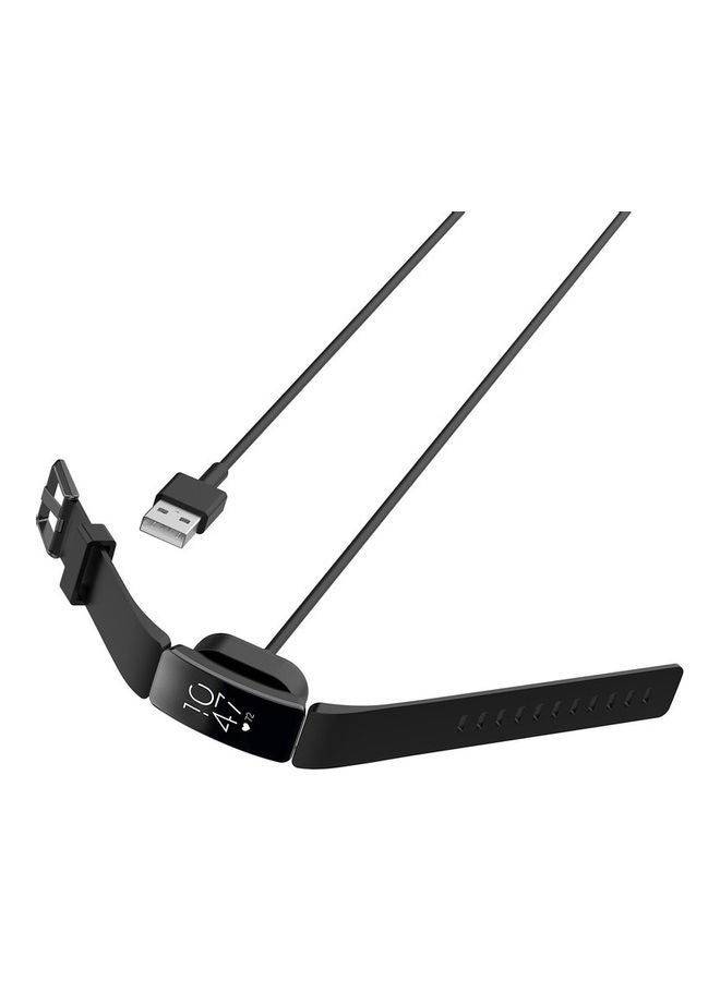 طقم كابلات شحن لساعة فيتبيت إنسباير/إنسباير HR مكون من قطعتين أسود - Image 2