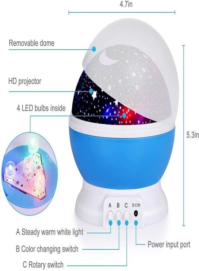 FLOOVI Plastic Star Master Rotating 360 Degree Kids Toys Moon Light Projector For Diwali Kids Room Bulb Usb Wire Colorful Romantic Led Bed Lamp Moon Children Baby Sleep (Multi Color) - Image 4