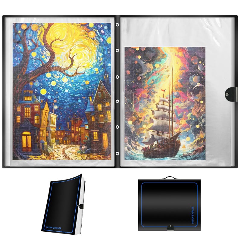 ALL4JIG Extra Large Puzzle Storage Folder Keeper for Jigsaw Enthusiasts - Space-Saving Organizer, Holds 20 Puzzles, 31.1x25.59x2.56 inches, HD Film Pockets Birthday Gifts for Mom & Grandma - Image 1