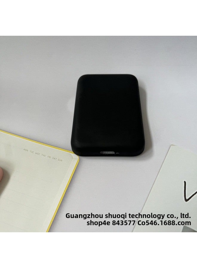 Suitable For Apple Back Clip Type Magnetic Attrition Magsafe External Battery Protective Case Apple Charging Treasure Frosted Protective Case-Specifications:Black Protective Case  - Image 1