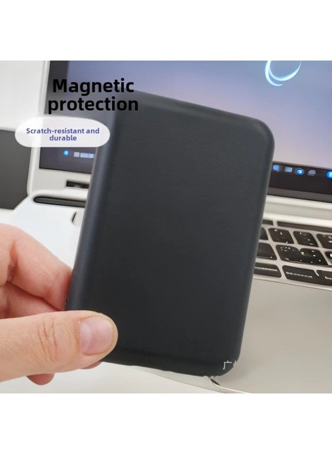Suitable For Apple Back Clip Type Magnetic Attrition Magsafe External Battery Protective Case Apple Charging Treasure Frosted Protective Case-Specifications:Black Protective Case  - Image 3