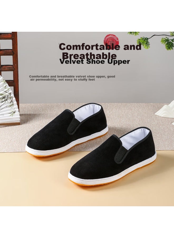 Yuzhaolin Traditional Handmade Beijing Cloth Shoes With Thousand-layer Sole, Slip-on Casual Men's Shoes Y1s-1006 Blue Size 39 - Image 2