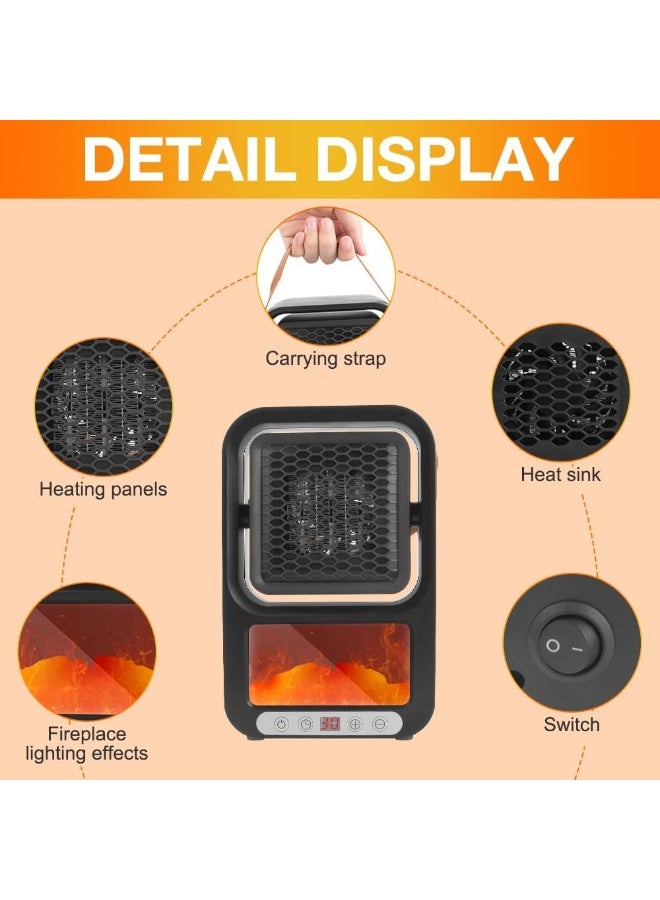 DubaiGallery Indoor Electric Space Heater with Fireplace Style Flame Effect, Rapid Heating Performance, Remote Control, Timer Function, Safety Shutoff, Compact Portable Unit for Home Office Rooms Winter Indoor Personal Heating Solution - Image 3