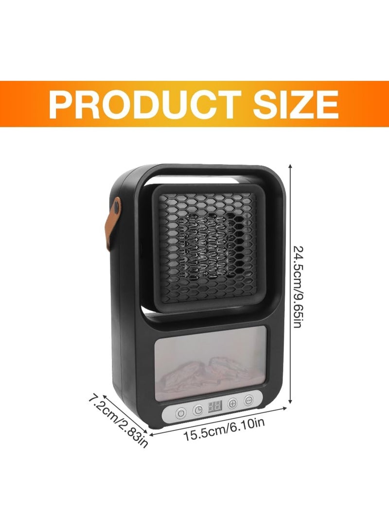 DubaiGallery Indoor Electric Space Heater with Fireplace Style Flame Effect, Rapid Heating Performance, Remote Control, Timer Function, Safety Shutoff, Compact Portable Unit for Home Office Rooms Winter Indoor Personal Heating Solution - Image 2