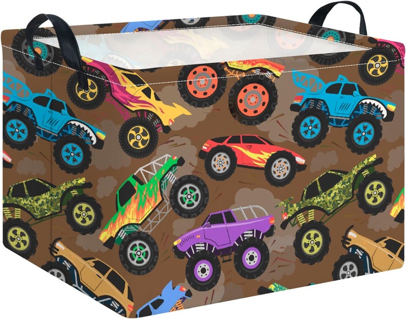CLOCOR Rectangular Easter Gift Basket Empty,Waterproof Toy Bin,Books Box,Room Decor(Truck) - Image 1