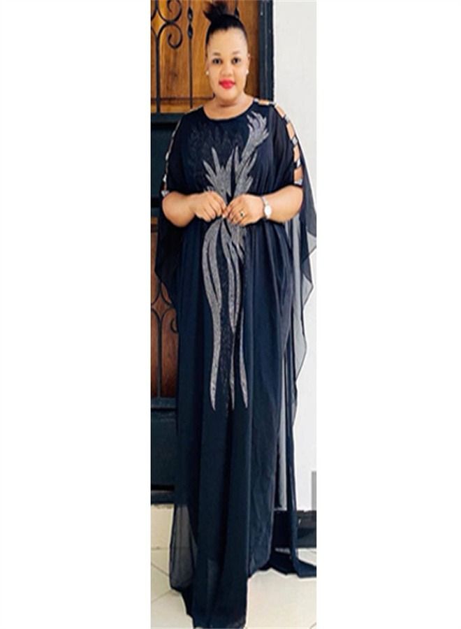 Loquat Women's Fashionable Oversize Dress Black 