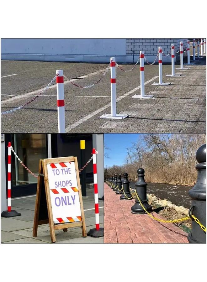 Black And Yellow Plastic Chain Link Durable Safety Barrier For Parking Lots Driveways - Image 5