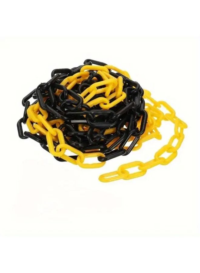 Black And Yellow Plastic Chain Link Durable Safety Barrier For Parking Lots Driveways - Image 1