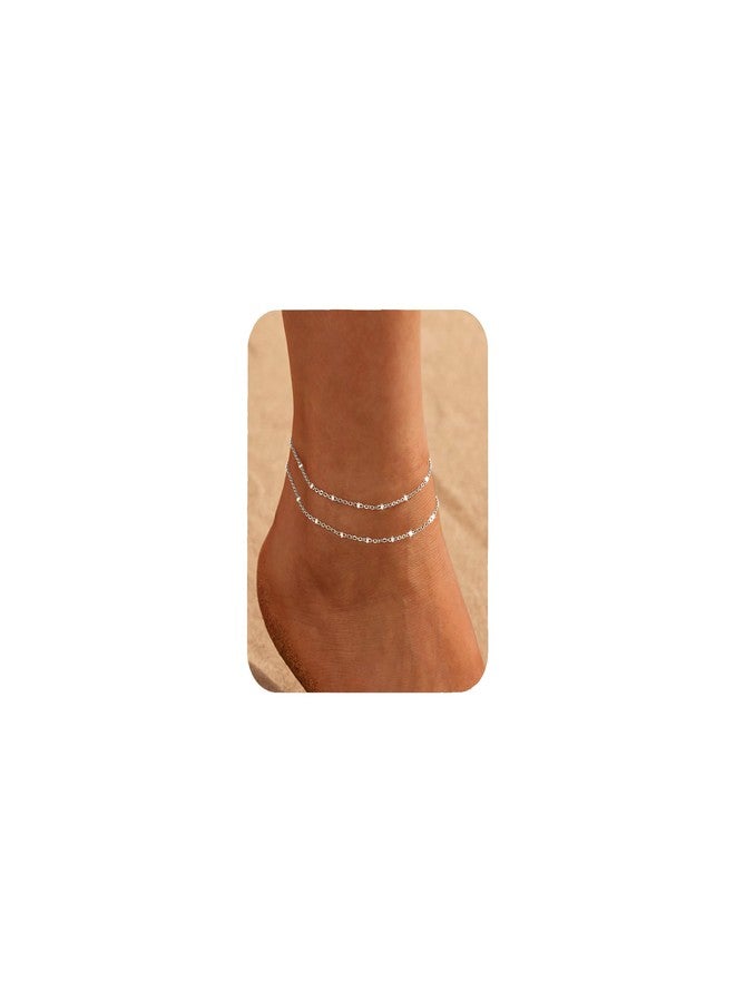 Nanafast Ankle Bracelets for Women, 14k Gold Plated Ankle Bracelet for Women, Waterproof Dainty Anklets, Adjustable Beach Jewelry, adjustable, Stainless Steel, no gemstone - Image 1