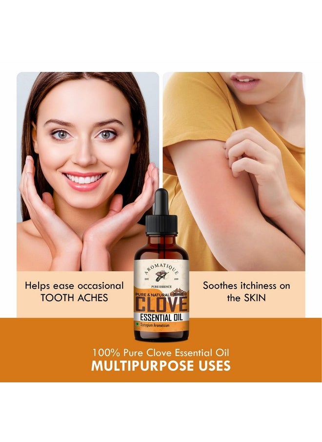 AROMATIQUE - Pure Clove Oil For Teeth Pain- Natural Aromatic Essence For Freshening Ambiance, Dental Care, And Diy Skincare - Pure & Undiluted, 15Ml - Image 1