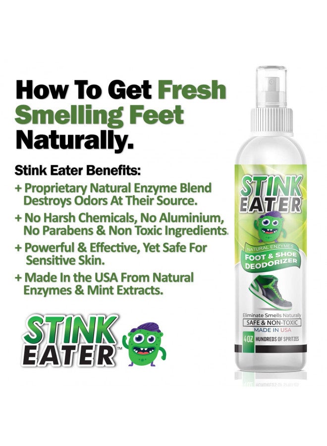 Life Miracle Stink Eater Natural Enzyme Shoe Deodorizer Spray, Foot Odor Eliminator & Freshener | Wipe Out the Cause Of Smells At Their Source | Made In the USA - Image 3