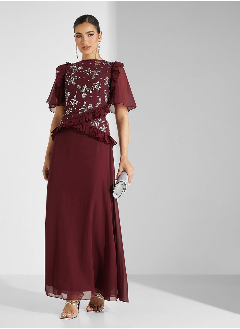 Frock and Frill - Mesh Detailed Maxi Dress - Image 1