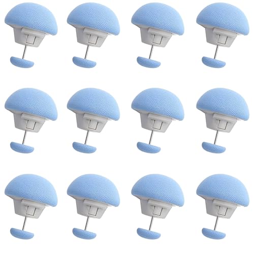 DIVOX Duvet Clips Mushroom Cover Pins Cotton Quilt Fixer Duvet Fasteners Grippers Anti-Movement Bed Clamps Sheet Holder for Socks Curtains Cove Fixing Clips (Blue, 12) - Image 1