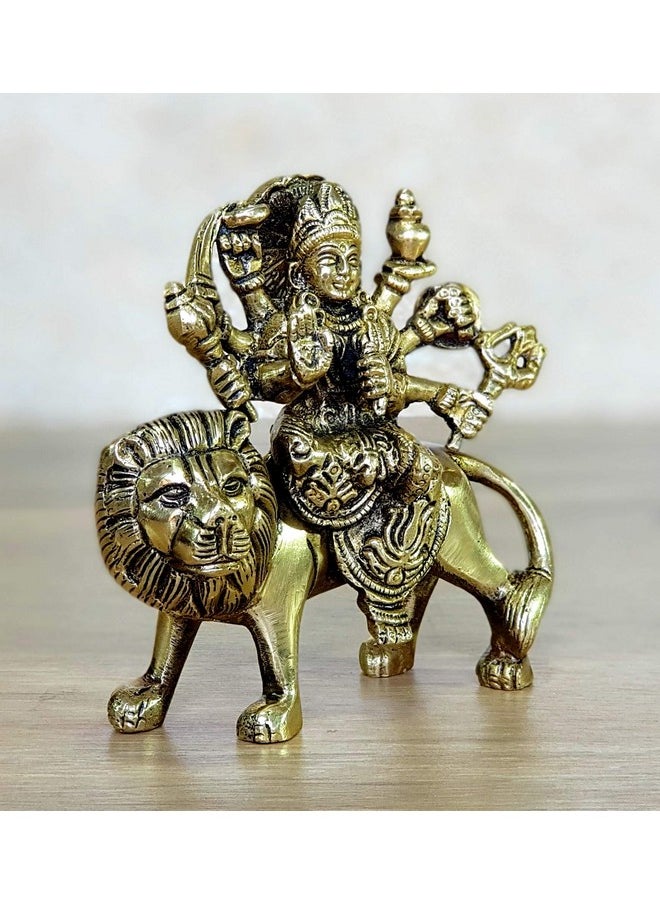 ESPLANADE ESPLANADE Brass Maa Durga murti for Home Mandir and Home Decor (4.6 Inches)  - Image 3