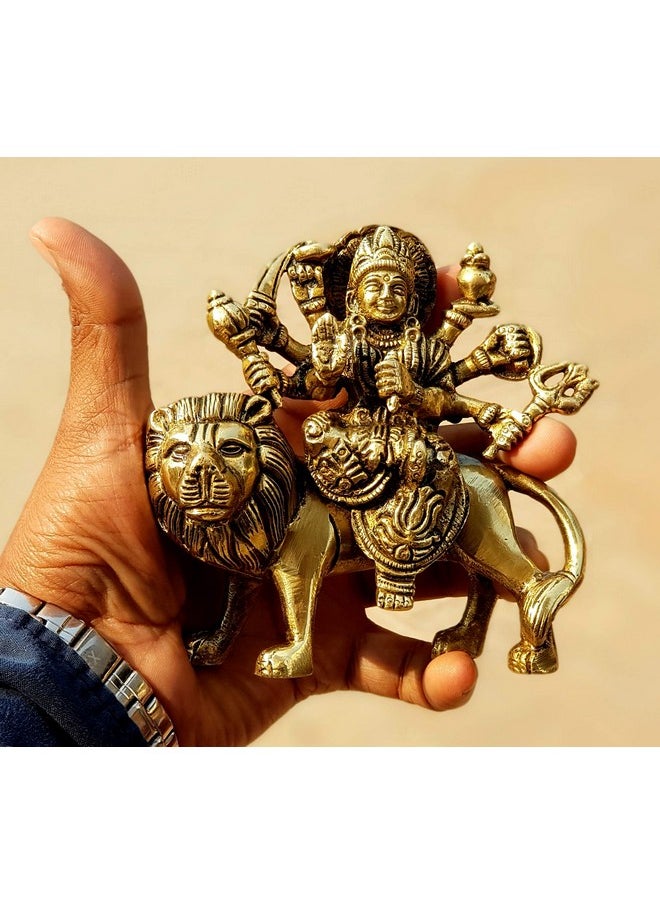 ESPLANADE ESPLANADE Brass Maa Durga murti for Home Mandir and Home Decor (4.6 Inches)  - Image 5