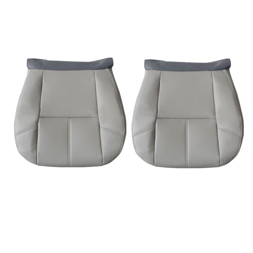 AOUTTUOA Driver and Passenger Bottom Leather Seat Covers Gray Compatible with Chevy Tahoe Suburban Avalanche Silverado GMC Yukon Sierra 2007 2008 2009 2010 2012 2013 2014 - Image 1