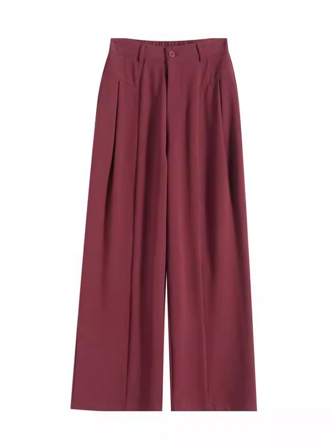 Brown Color High-End Sense Suit Wide-Leg Pants Women'S Autumn High Waist Dummy Sense Small Casual Straight Pants - Image 4