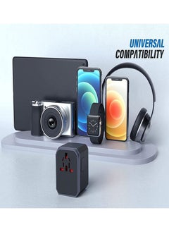 Gzar Gzar Universal Travel Adapter International Power Plug Adapter Ultra Fast All in One 4 Ultra Fast USB Port Type C 3.4A Multi Adapter Worldwide UK EU US AU  - Image 2