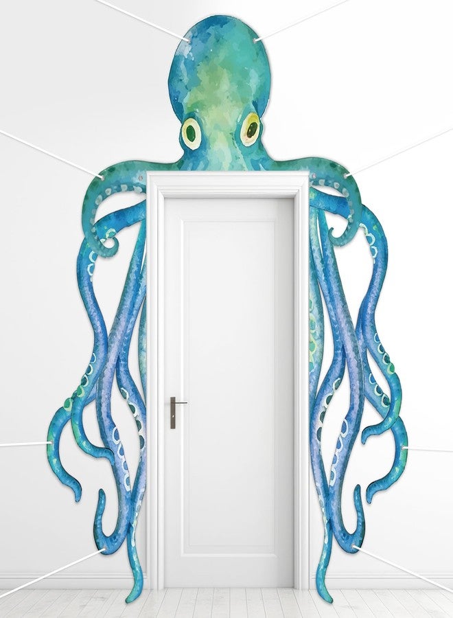 Oitnlaughter Under The Sea Door Banner Giant Marine Octopus Porch Sign Banners Ocean Animal Photo Booth Props Hanging Backdrop for Summer Ocean Theme Birthday Party Baby Shower Classroom Wall Door Decor Supplies - Image 1
