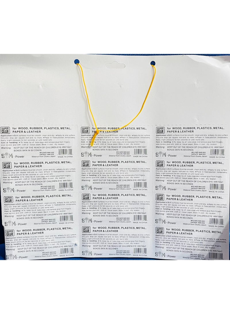 قوة اس تي ام أنبوب غراء فائق من STM، 12 × 3 جرام شفاف للخشب والمطاط والبلاستيك والمعادن والورق والجلد - Image 3