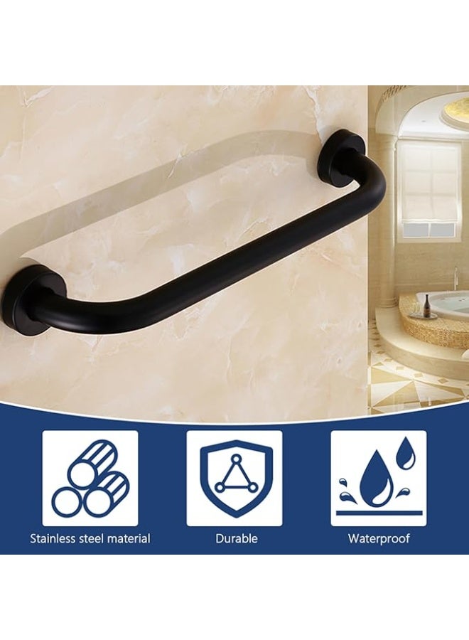 2 Pcs 12 Inch The Black Stainless Steel Handrail Bar Stairway Hand Bar Steel Outdoor Deck Rail Handle Indoor & Outdoor Deck Hand Rail Rustic Pipe Handle - Image 4