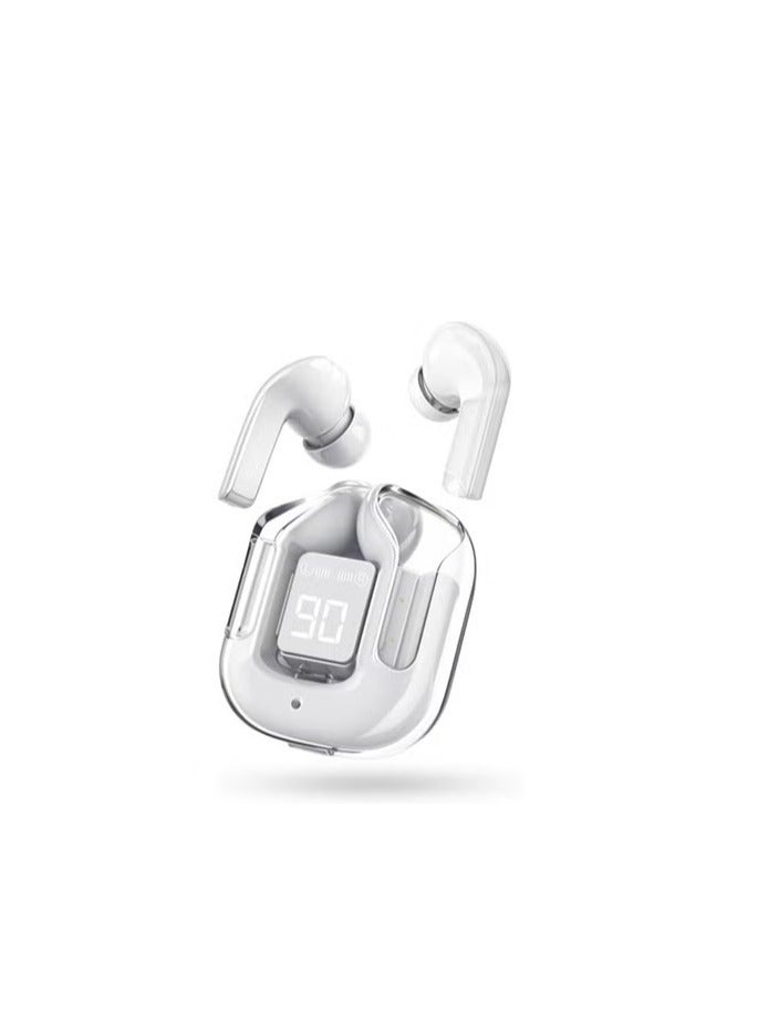 Wireless Earbuds Bluetooth Noise Isolating Earbuds Compatible with iPhone and Android - Digital Display Charging Case (white) - Image 1