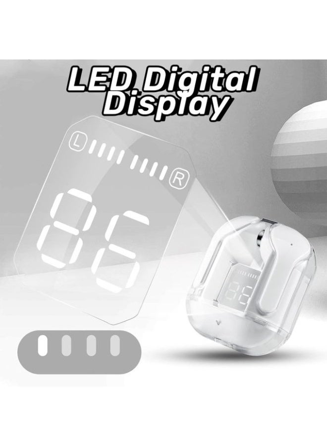 Wireless Earbuds Bluetooth Noise Isolating Earbuds Compatible with iPhone and Android - Digital Display Charging Case (white) - Image 4