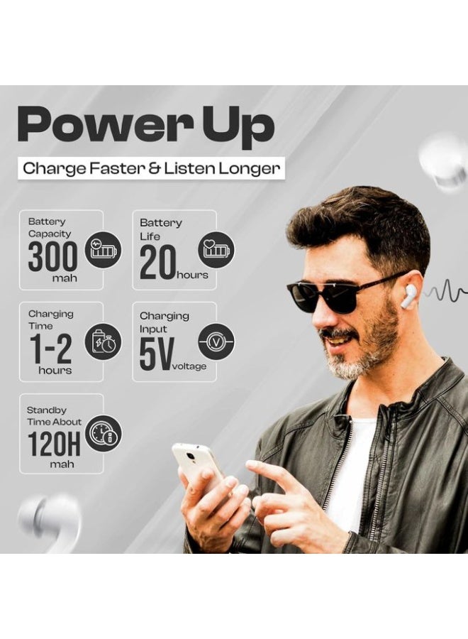 Wireless Earbuds Bluetooth Noise Isolating Earbuds Compatible with iPhone and Android - Digital Display Charging Case (white) - Image 5