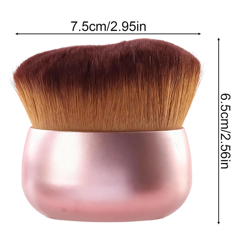 Rose Gold Shimmer Brush Wide Head Soft Dense Bristles For Tanning Bronzer Blend Foundation - Image 3