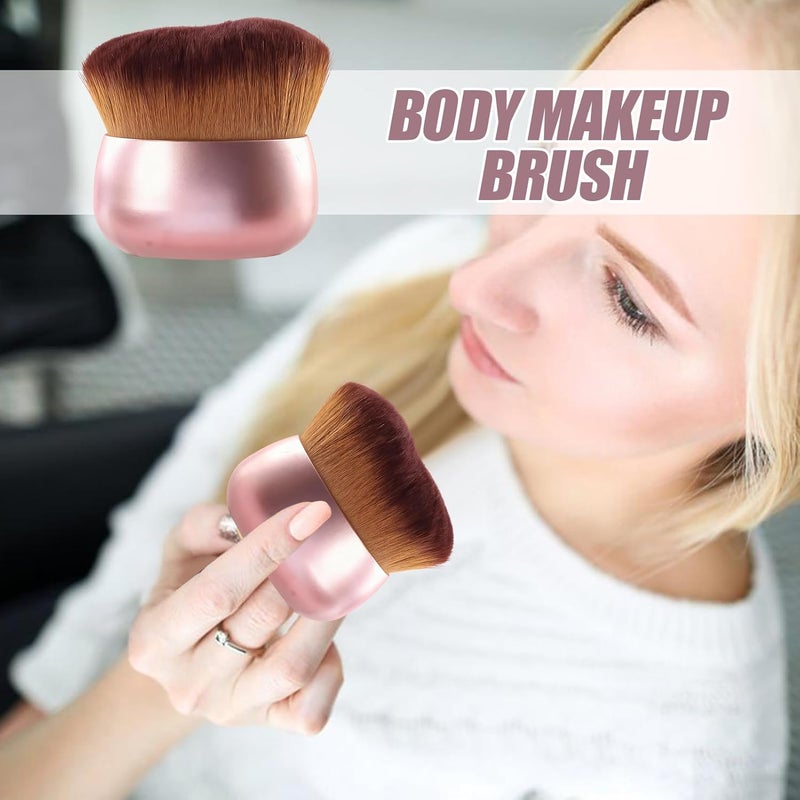 Rose Gold Shimmer Brush Wide Head Soft Dense Bristles For Tanning Bronzer Blend Foundation - Image 5