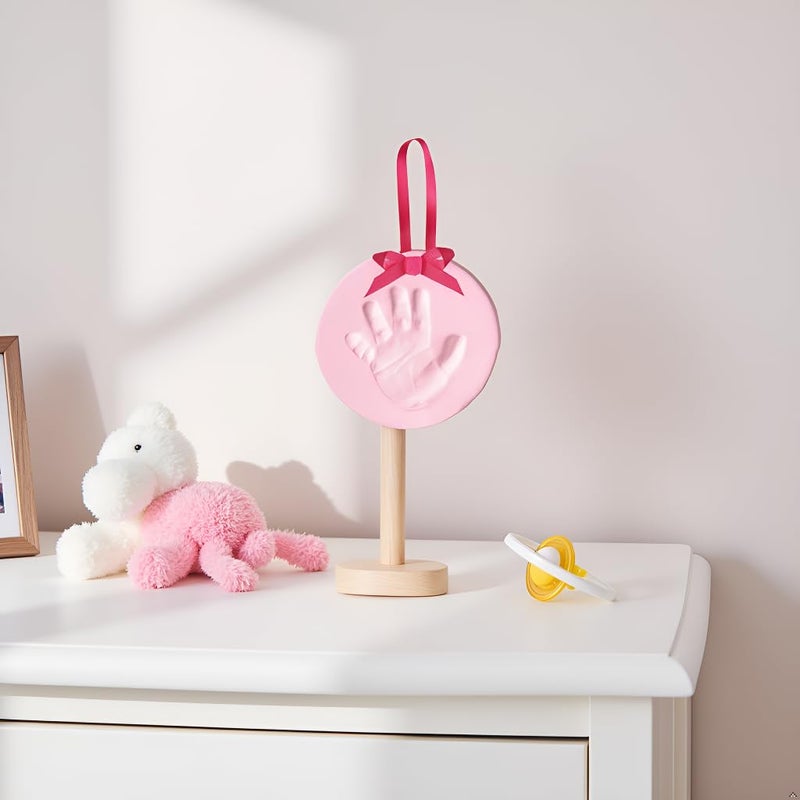 Pearhead Babyprints Baby's First Handprint or Footprint Ornament Kit, Easy No-Bake DIY Clay Impression, Christmas Baby Keepsake Gift, Pink - Image 5