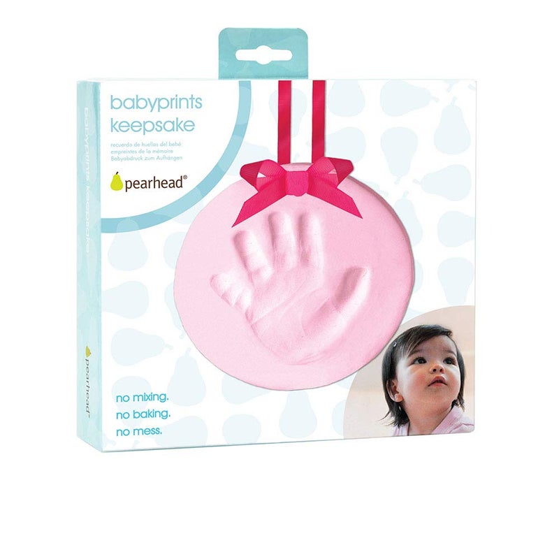 Pearhead Babyprints Baby's First Handprint or Footprint Ornament Kit, Easy No-Bake DIY Clay Impression, Christmas Baby Keepsake Gift, Pink - Image 2